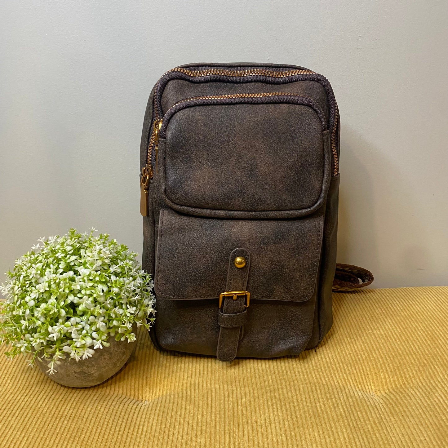 Faux Leather Sling Bag