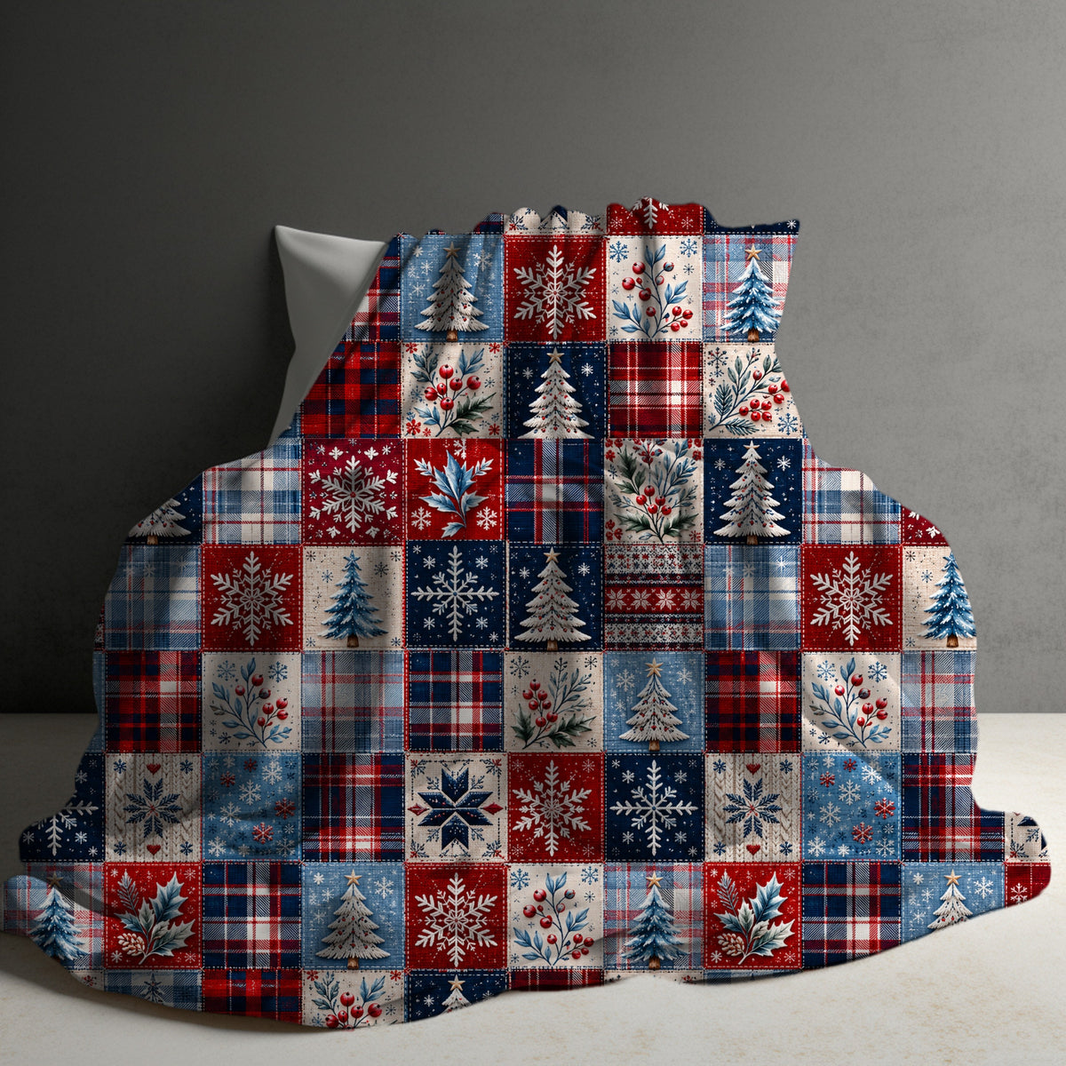 Blanket Christmas #30 - Quilted Plaid Snowflake Tree - PREORDER (Copy)