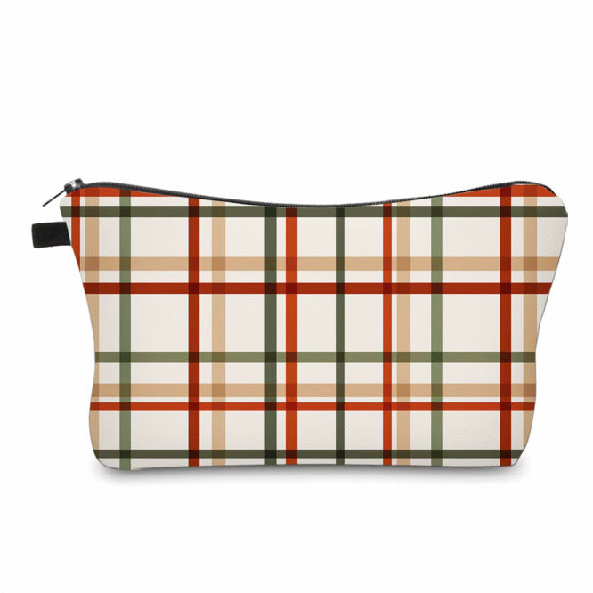 Pouch - Christmas Winter - Cream Plaid