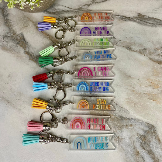 Keychains - Clear Acrylic Positivity