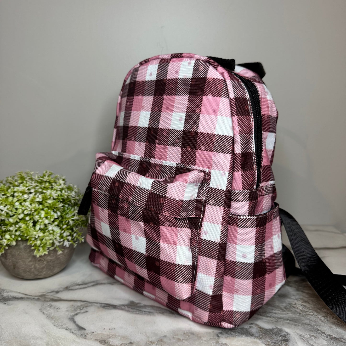 Mini Backpack - Valentine’s Day Pink Plaid