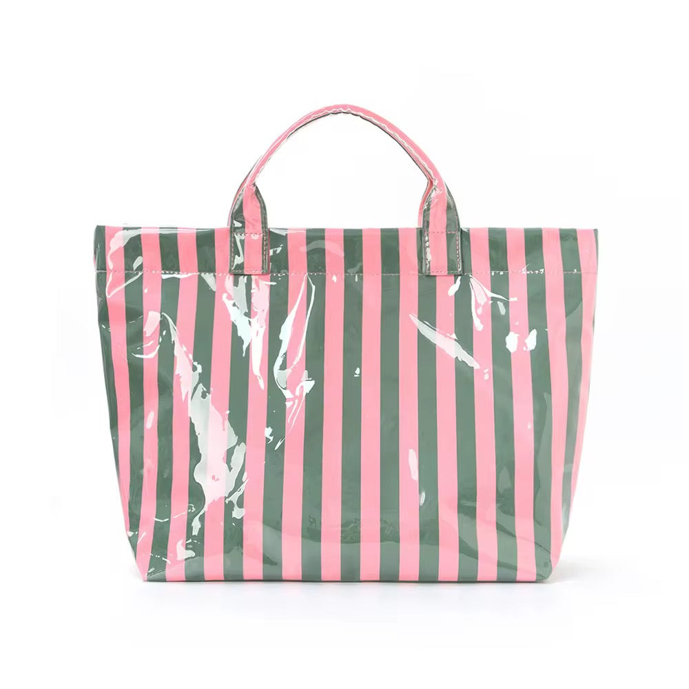 The April Vinyl Tote Bag - Stripes - PREORDER