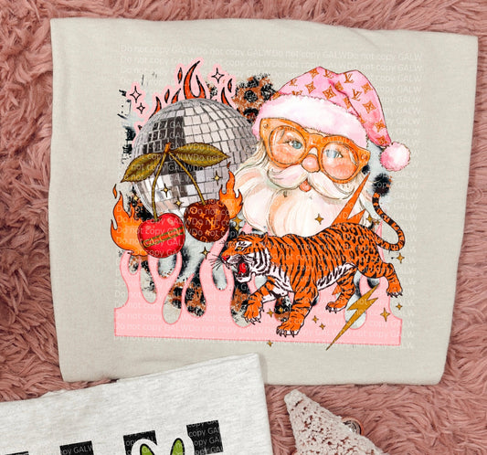 Boujee Cherry & Tiger Santa Tee/Sweatshirt