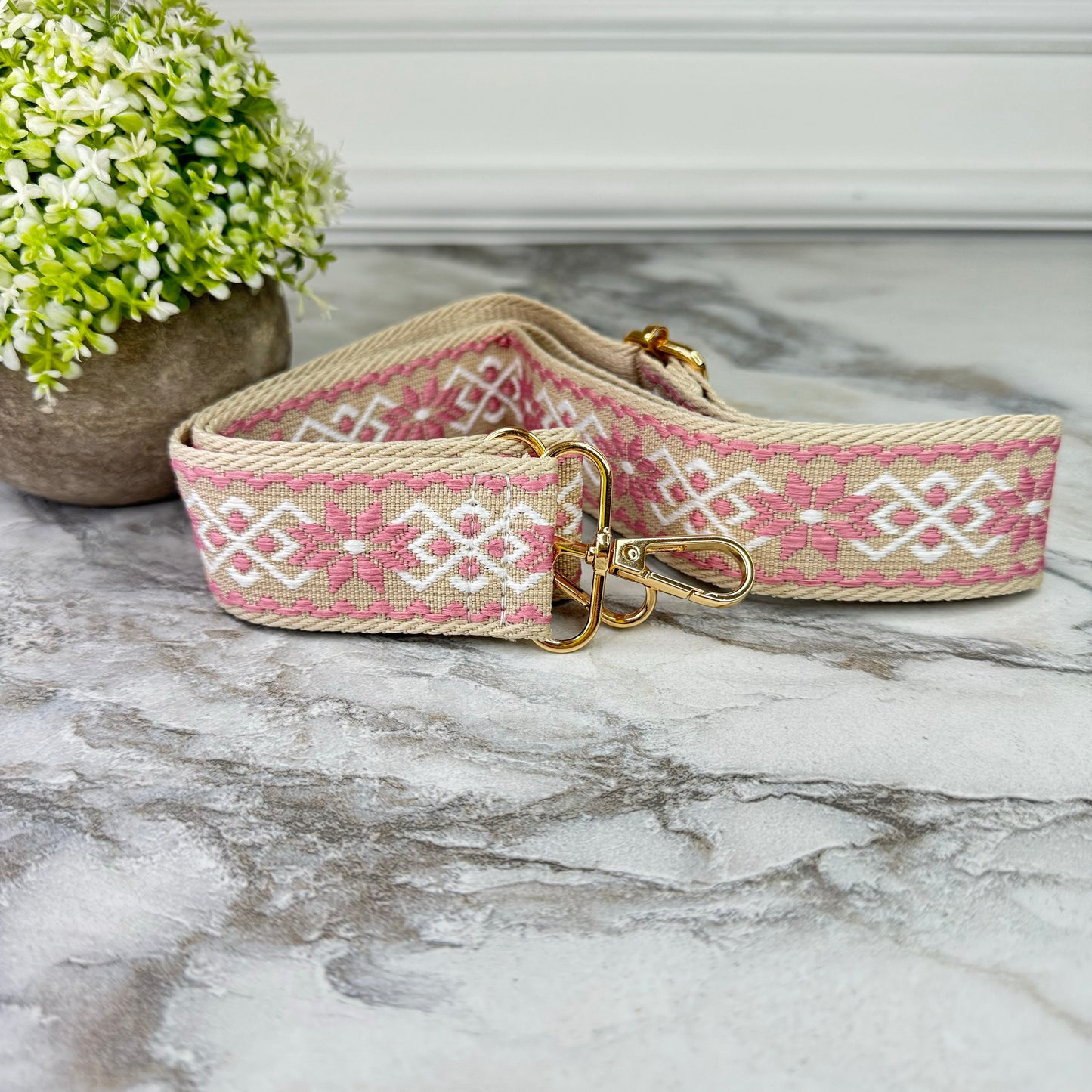 Replacement Strap - Pink White Tan Flower