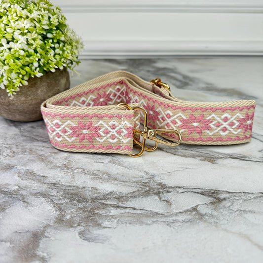 Replacement Strap - Pink White Tan Flower