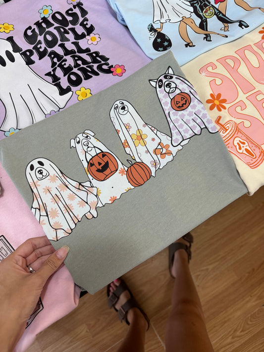 Floral Ghost Dogs Tee/Sweatshirt