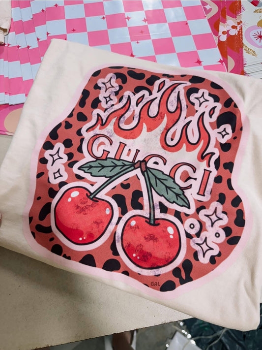 GCI Flame & Leopard Cherries Tee/Sweatshirt