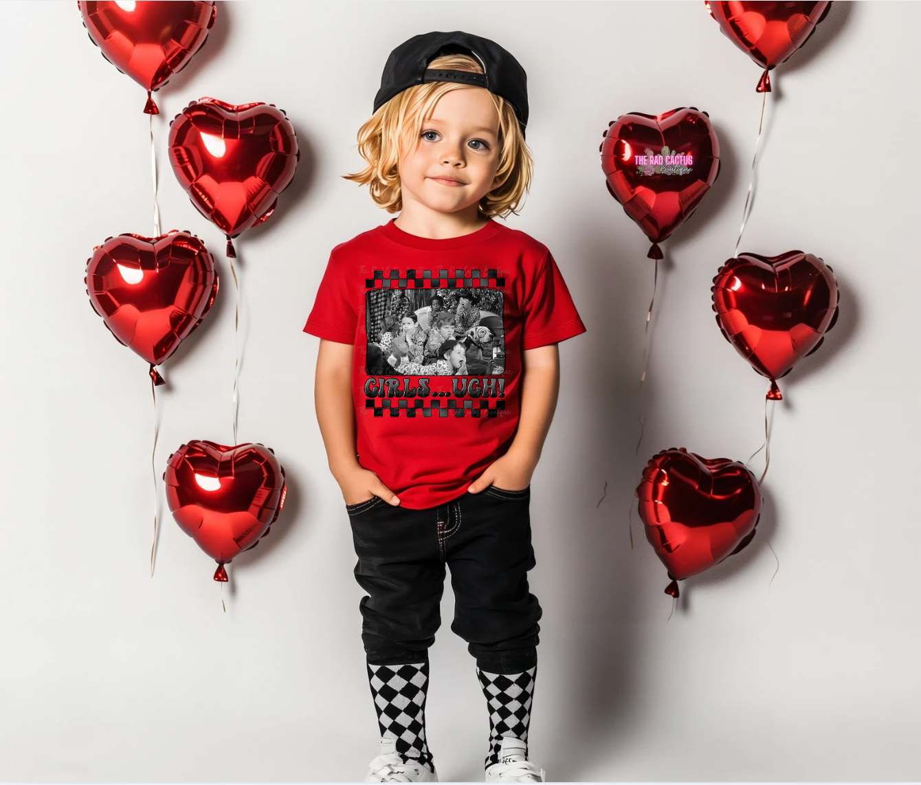 "Girls...UGH!" Retro Valentine Youth Graphic Tee or Crewneck Sweatshirt