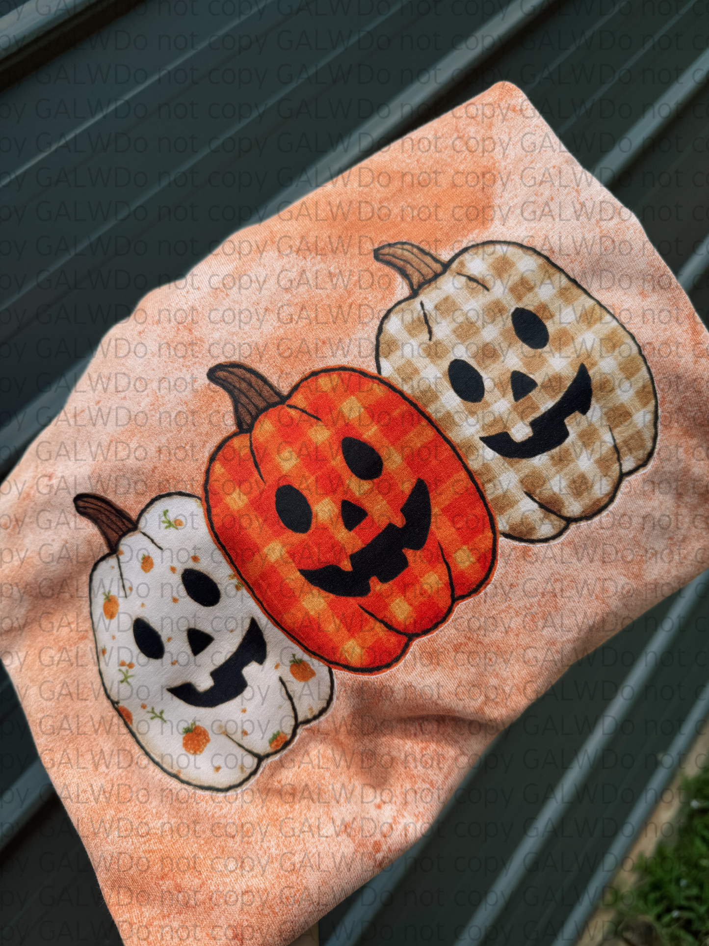 Faux Patch Stitched Pumpkins Tee/Sweatshirt