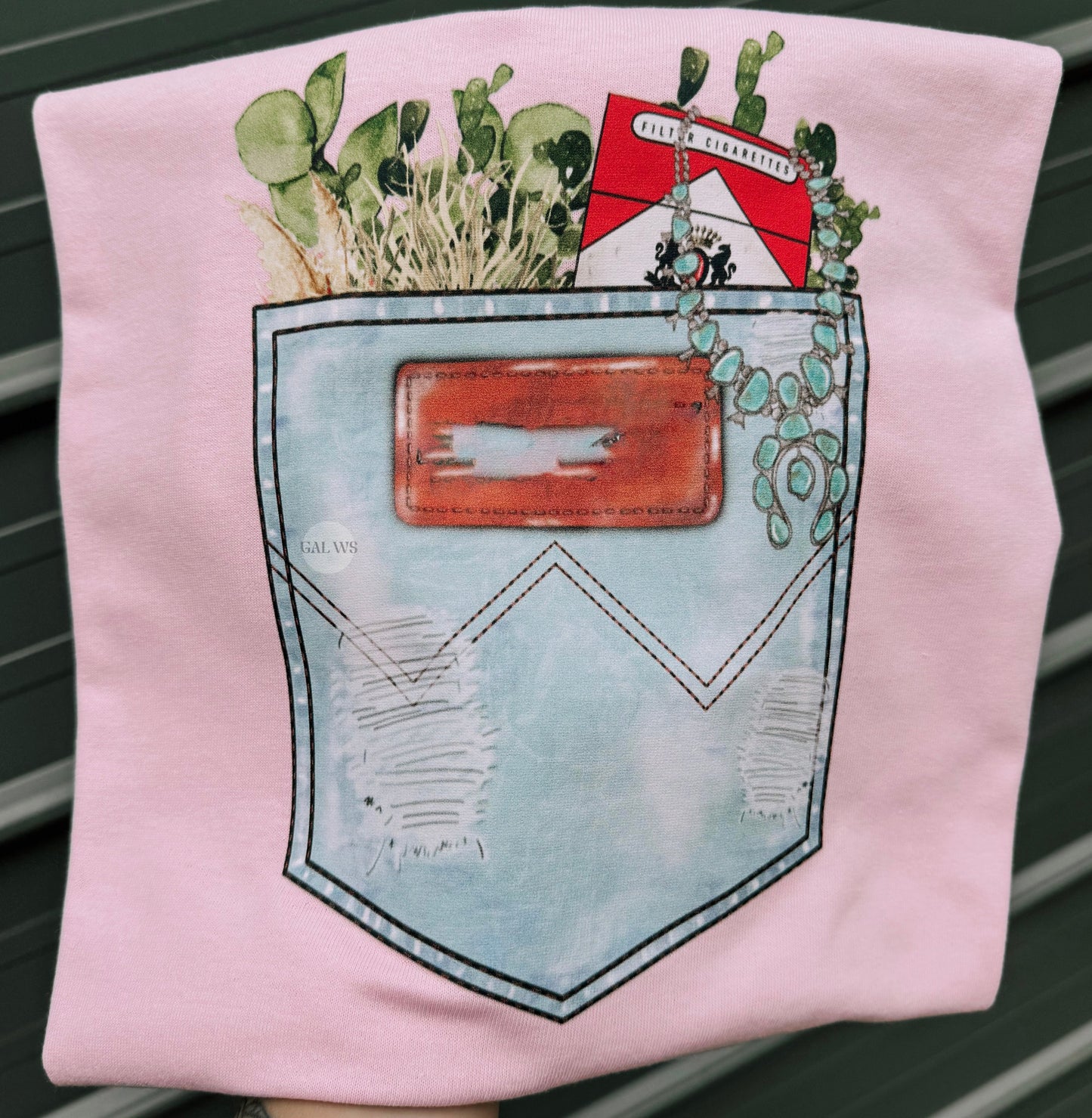Jean Pocket With Patch Tee/Sweatshirt