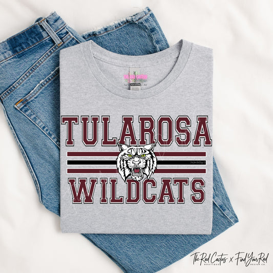 Tularosa Wildcats Varsity Stripe Graphic Tee or Crewneck