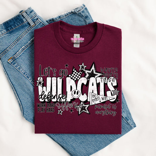 Let’s Go Wildcats Spirit Collage Graphic Tee or Crewneck