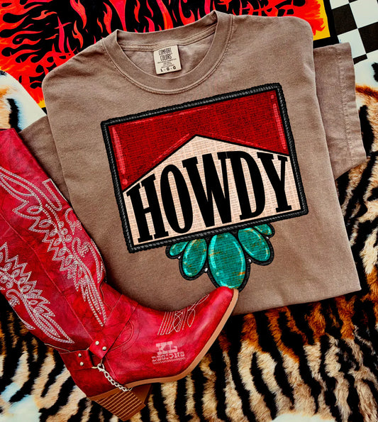 Howdy Red & Turquoise Tee/Sweatshirt