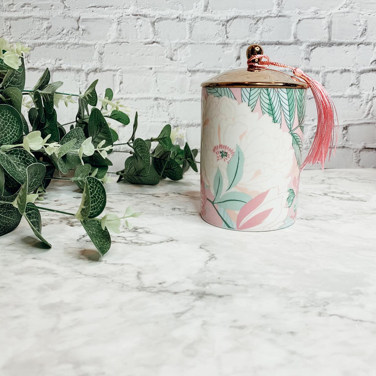 Vintage Floral Candle