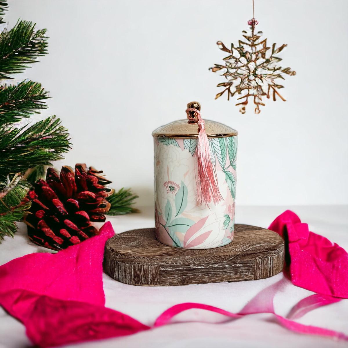 Vintage Floral Candle