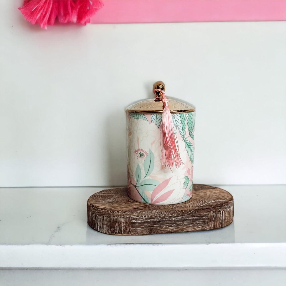 Vintage Floral Candle