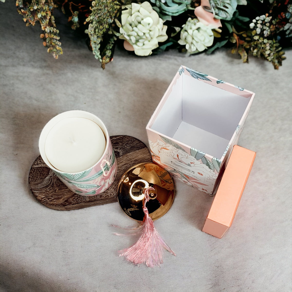 Vintage Floral Candle