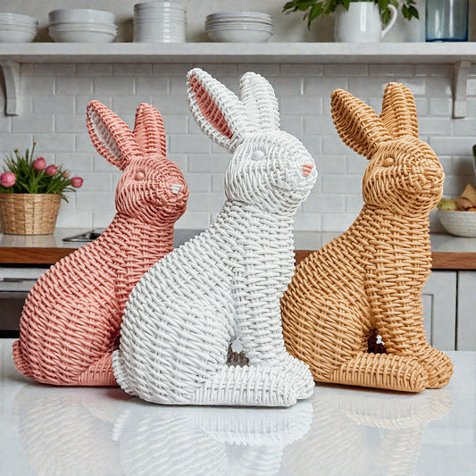 Basketweave Resin Easter Bunny