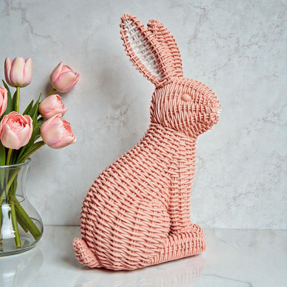 Basketweave Resin Easter Bunny