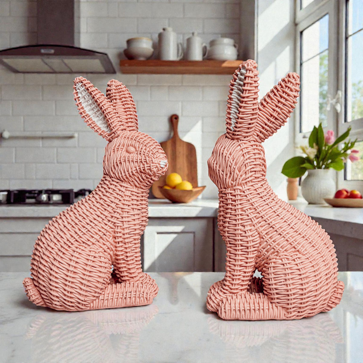 Basketweave Resin Easter Bunny
