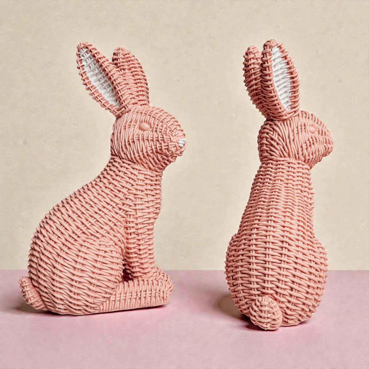 Basketweave Resin Easter Bunny