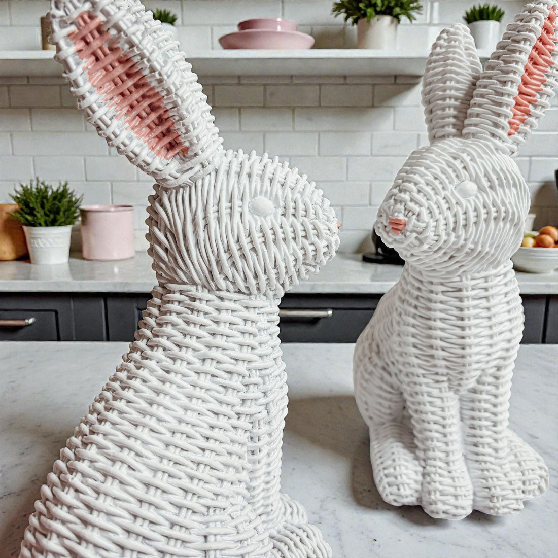 Basketweave Resin Easter Bunny