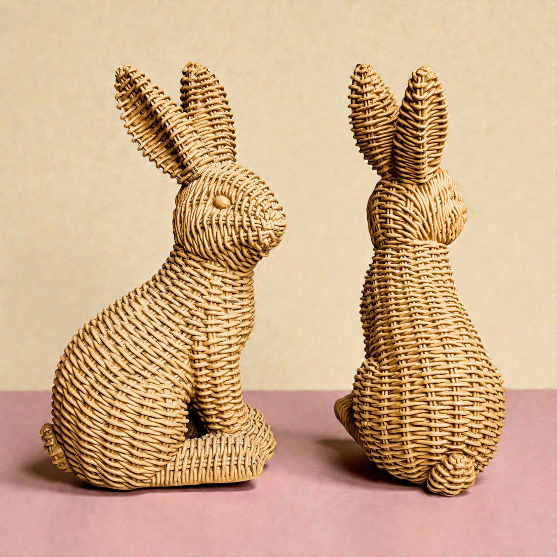 Basketweave Resin Easter Bunny