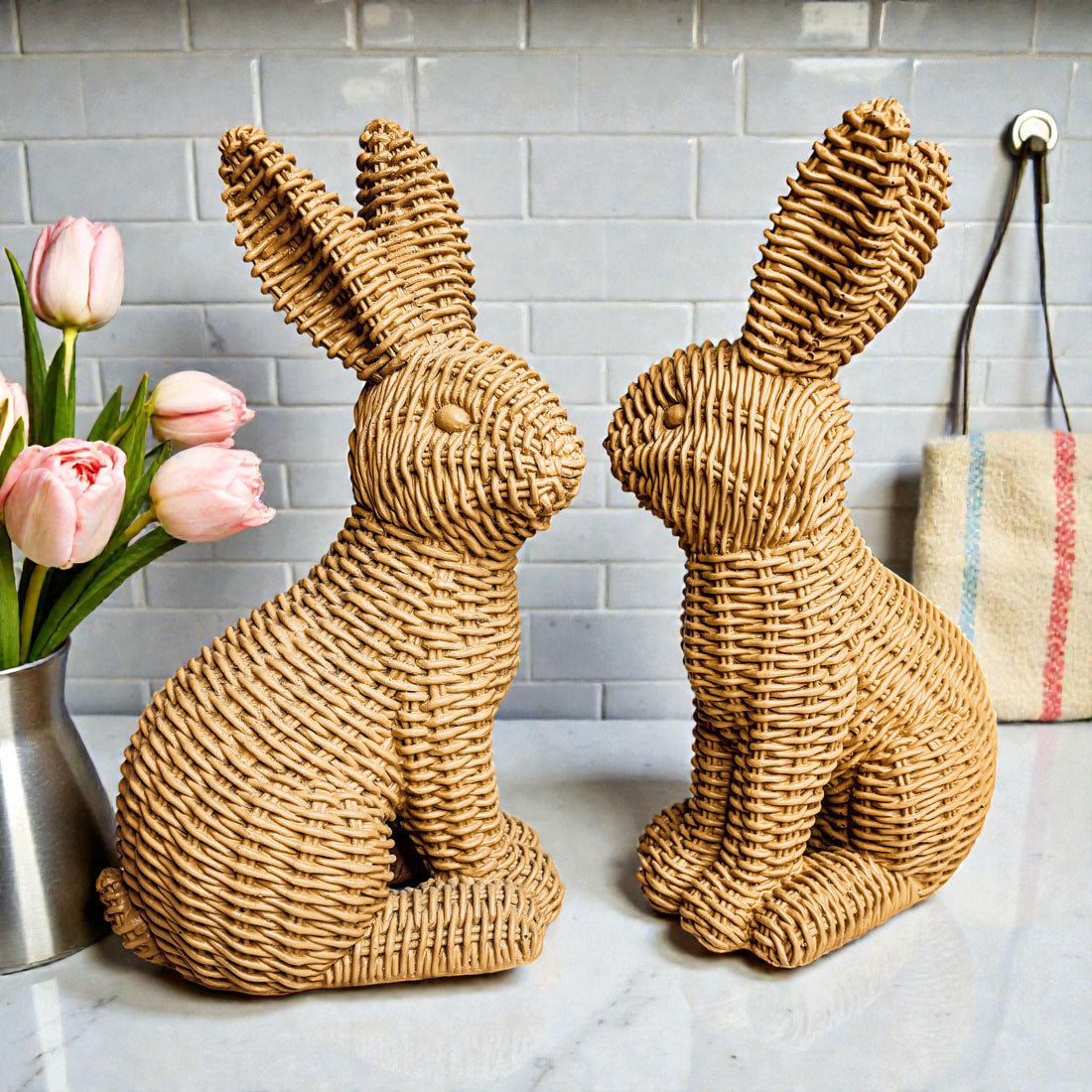 bunny decor set
rabbit set
easter bunny sets
basketweave pattern
rabbit satue garden
bunny statue outdoor
bunny statue indoor
ceramic bunny figurines