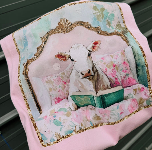 Cow Floral Bed Tee/Sweatshirt