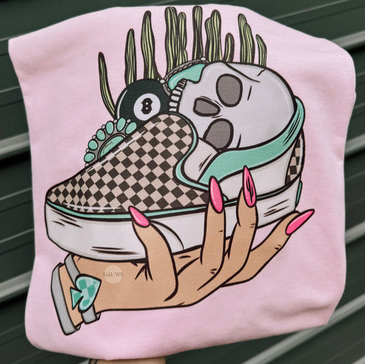 Checker Shoe & Skull Tee/Sweatshirt