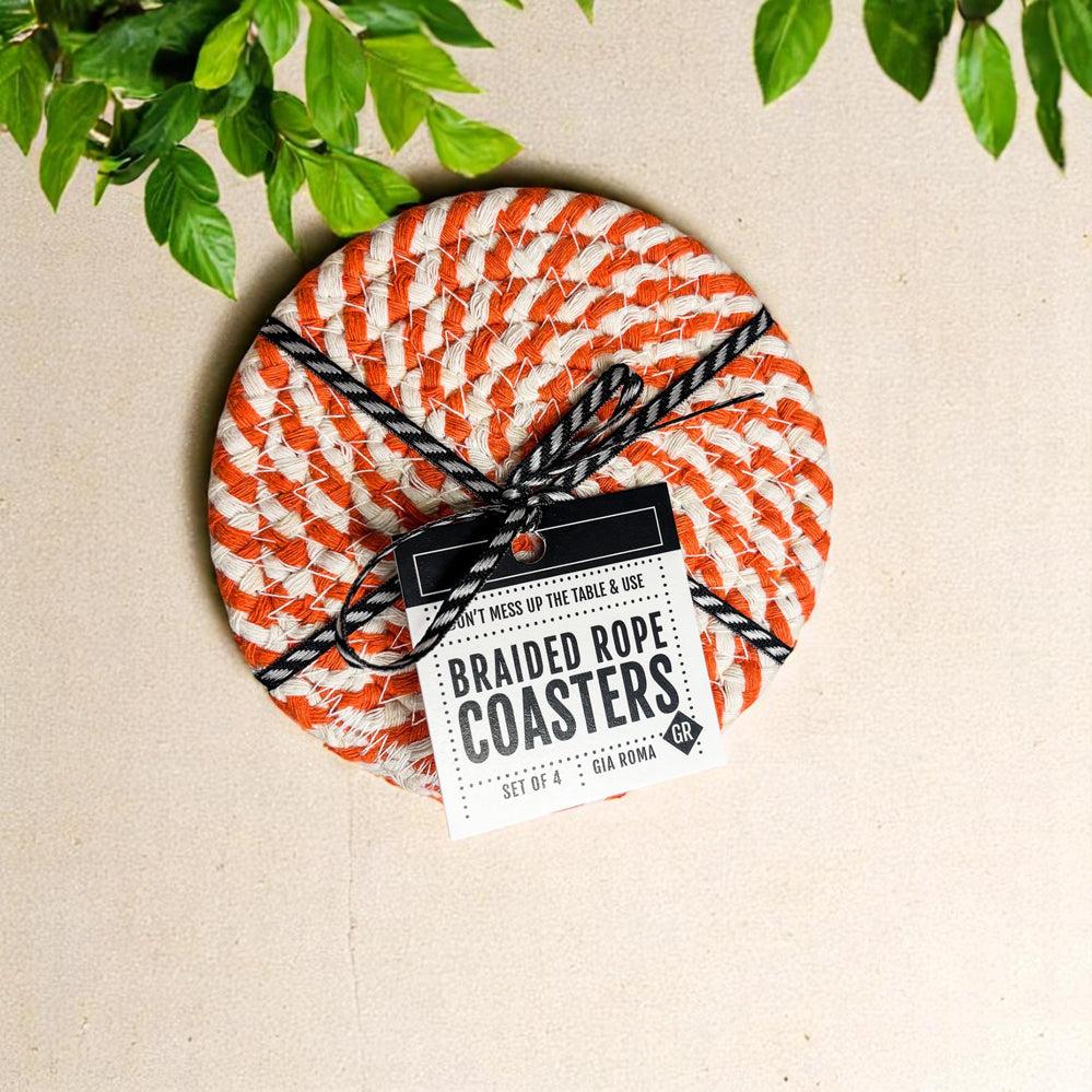 Black and Orange Halloween Party Coasters
Gothic Home Decor Braided Table Protection
Modern Farmhouse Fall Table Coasters