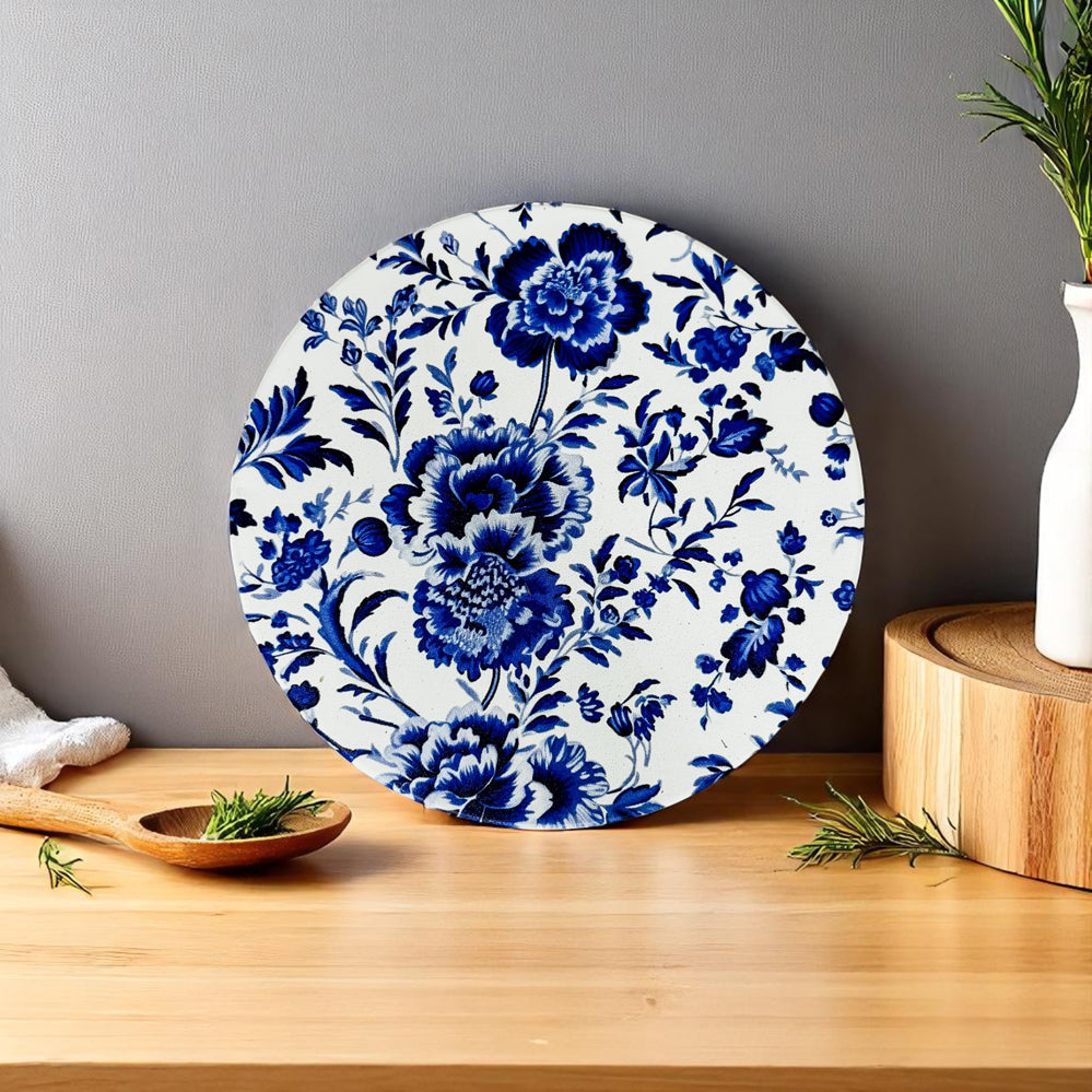 absorbent ceramic coasters Chinoiserie blue white porcelain pattern ginger jar blue willow Staffordshire dog cork backing