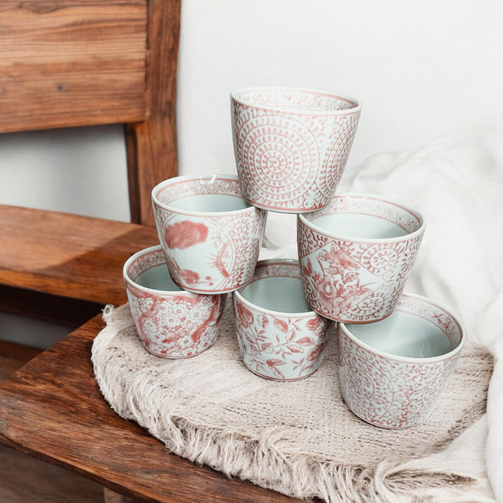 Pink white planter pots