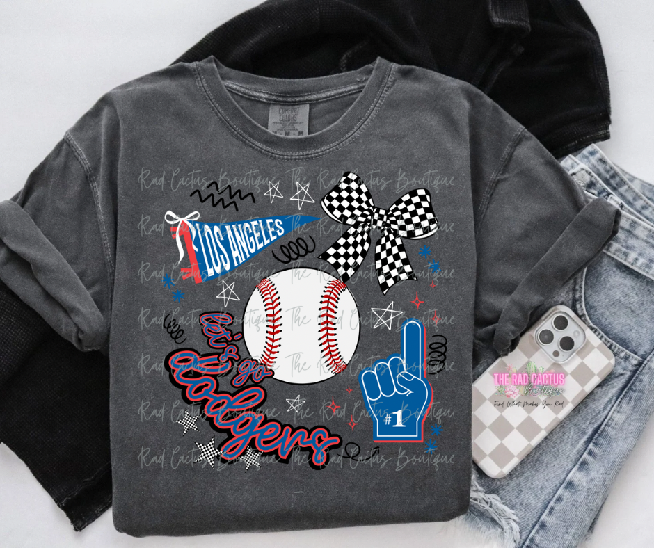LA Game Day Spirit Graphic Tee or Crewneck Sweatshirt Custom Team Shirt