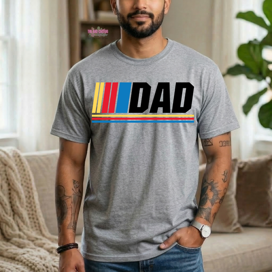Retro Racing Dad Graphic Tee or Crewneck Sweatshirt