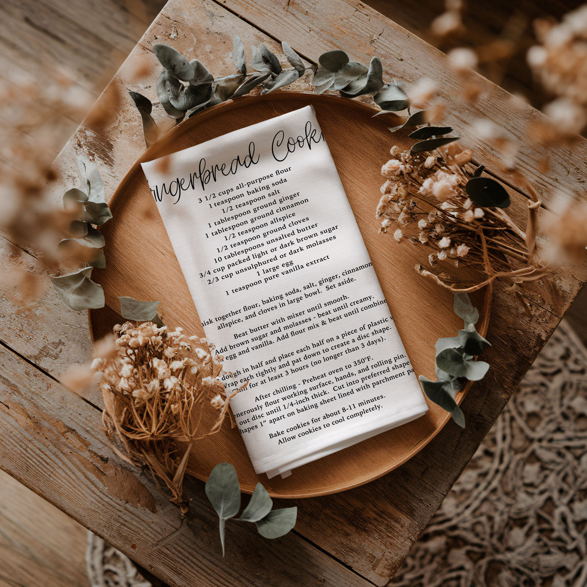 Holiday Cookie Recipe Towel