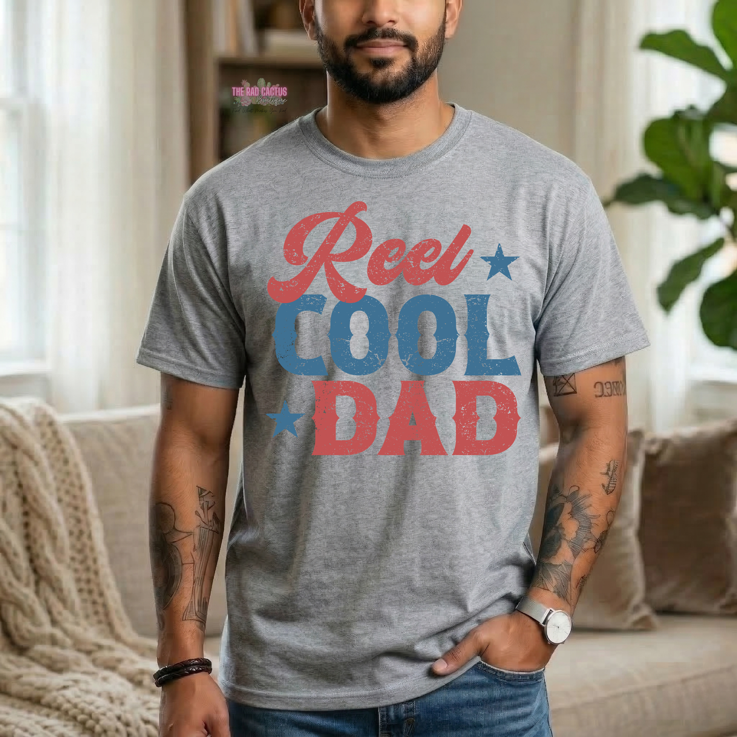 Reel Cool Dad Graphic Tee or Crewneck Sweatshirt