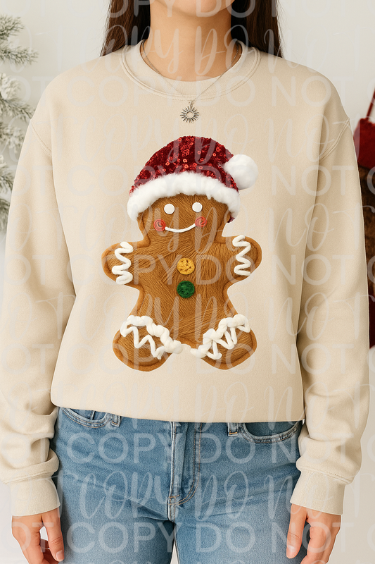 Gingerbread Man Faux Yarn Tee/Sweatshirt