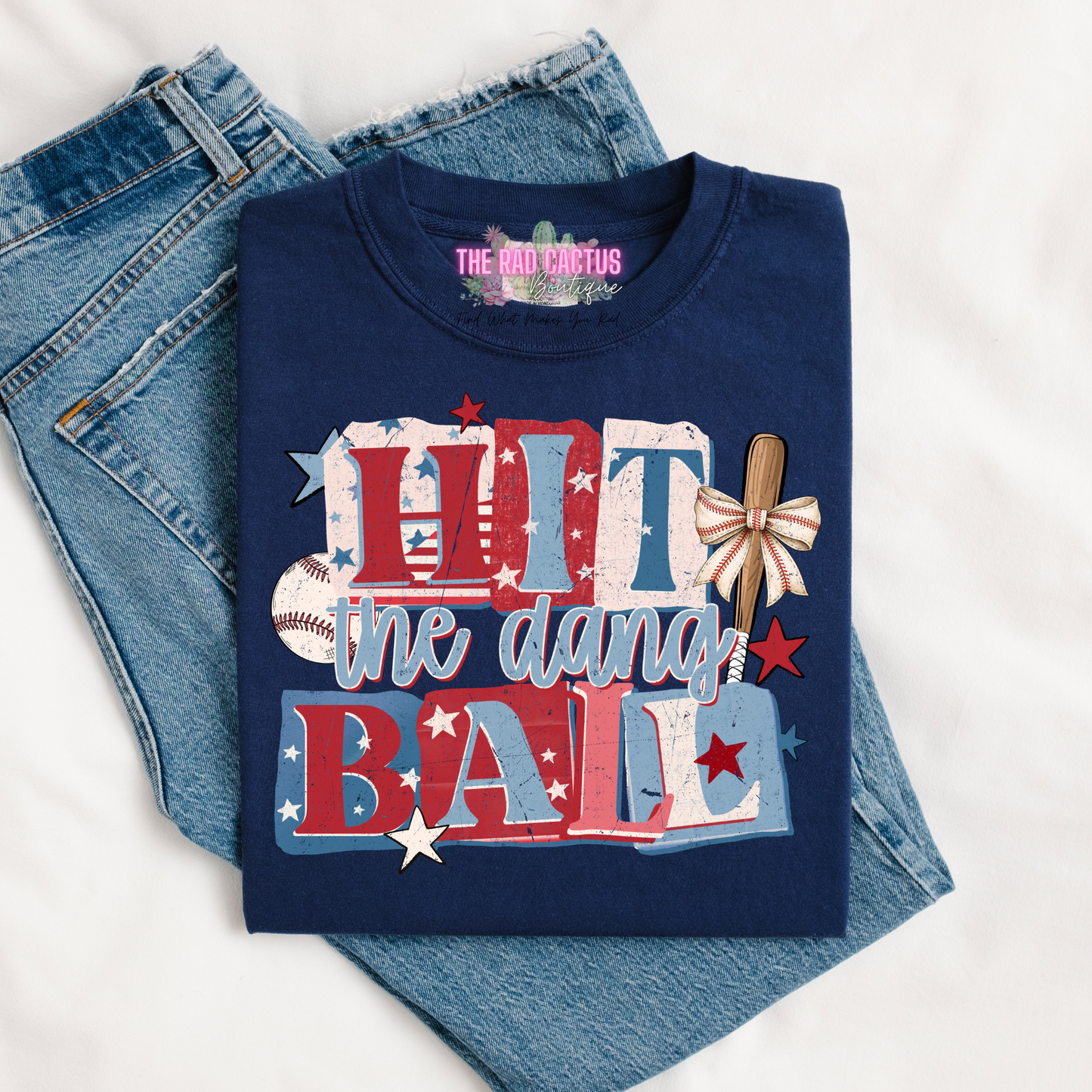 Hit The Dang Ball Baseball Graphic Tee or Crewneck Sweatshirt