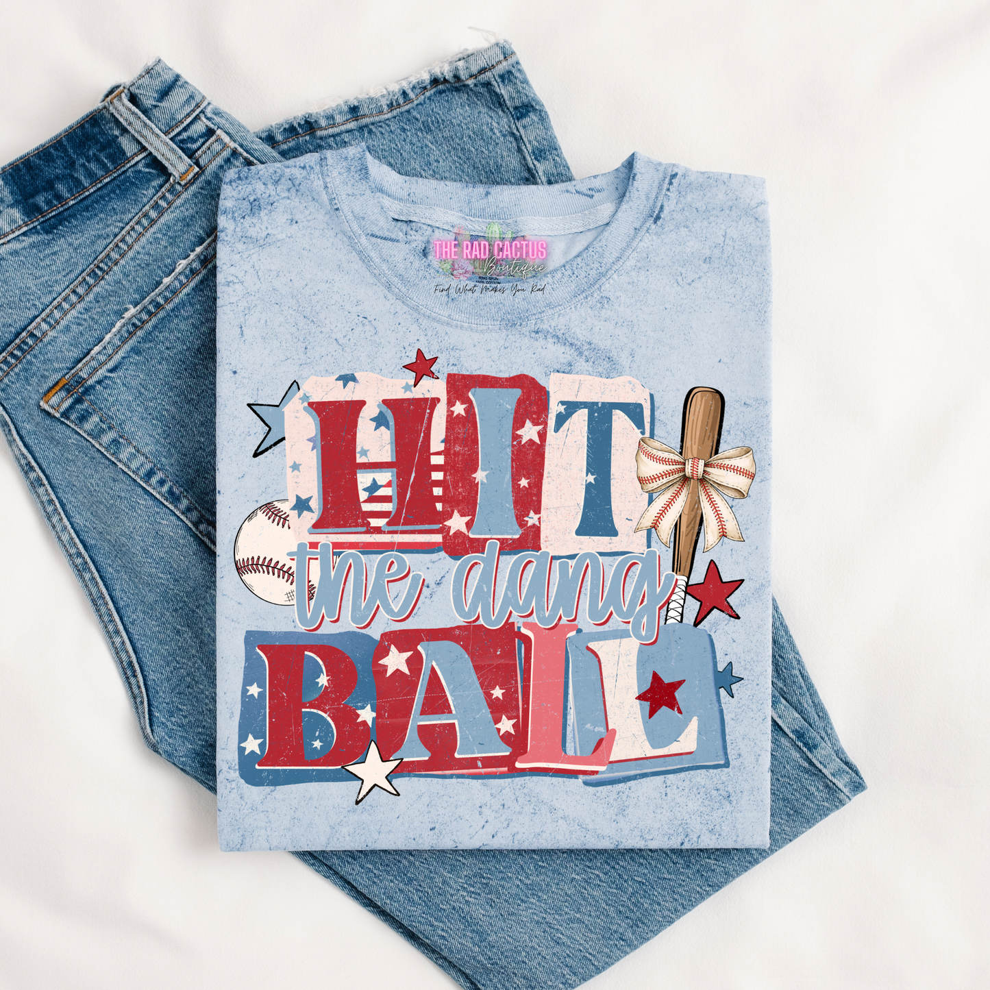 Hit The Dang Ball Baseball Graphic Tee or Crewneck Sweatshirt