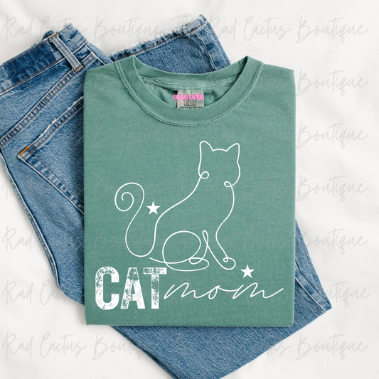 Cat Mom Graphic Tee or Crewneck Sweatshirt