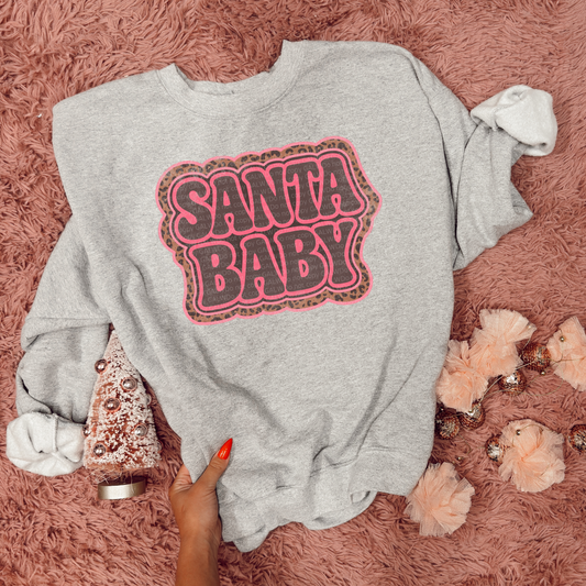 Santa Baby Leopard Tee/Sweatshirt