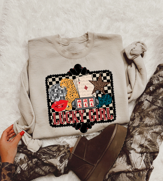 Lucky Girl Collage Tee/Sweatshirt