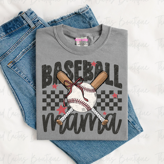 Baseball Mama Graphic Tee or Crewneck Sweatshirt