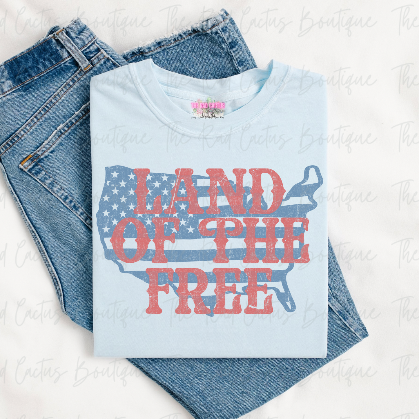 Land of the Free Patriotic Graphic Tee or Crewneck Sweatshirt