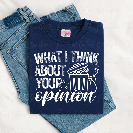 What I Think About Your Opinion Funny Graphic Tee or Crewneck Sweatshirt