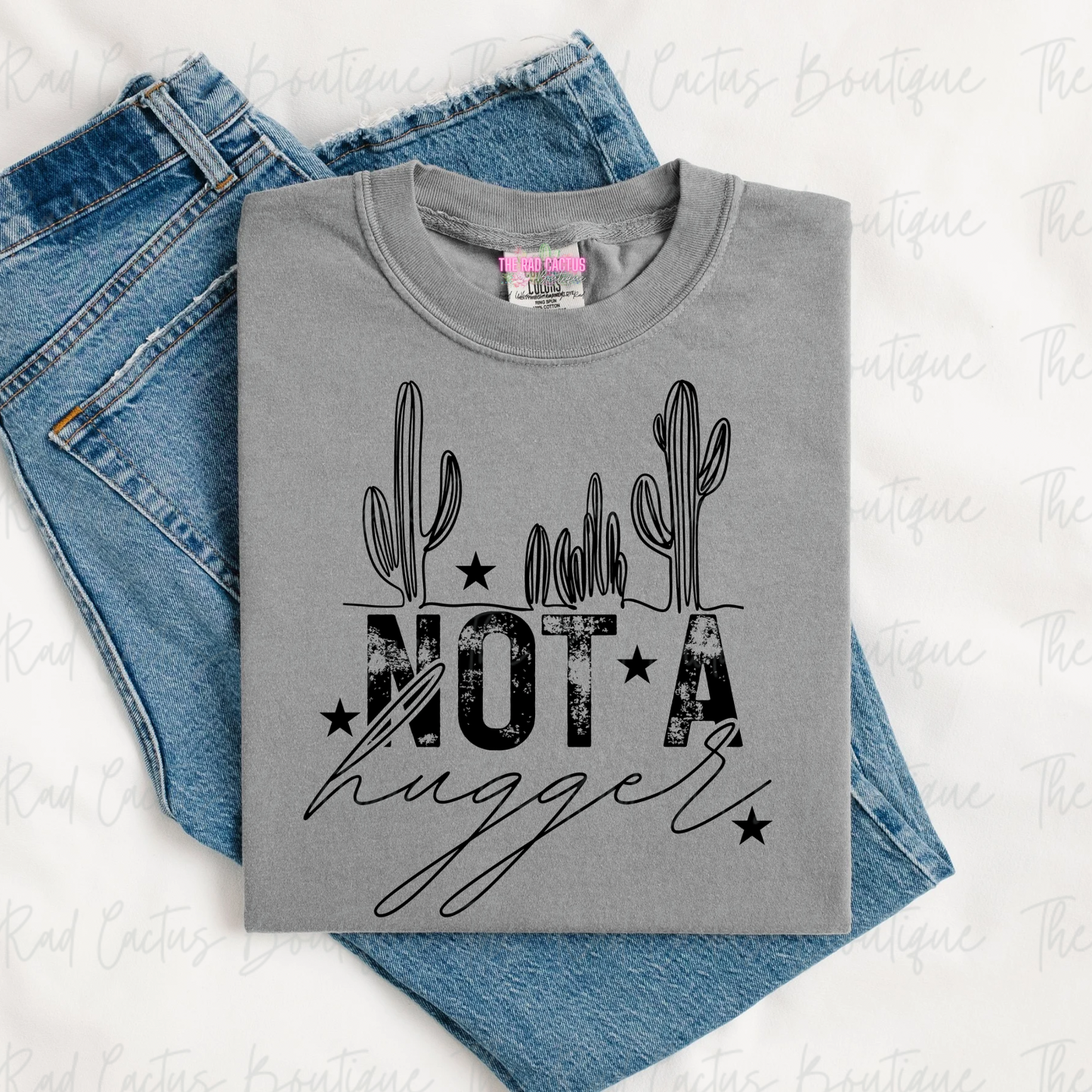Not A Hugger Cactus Graphic Tee or Crewneck Sweatshirt