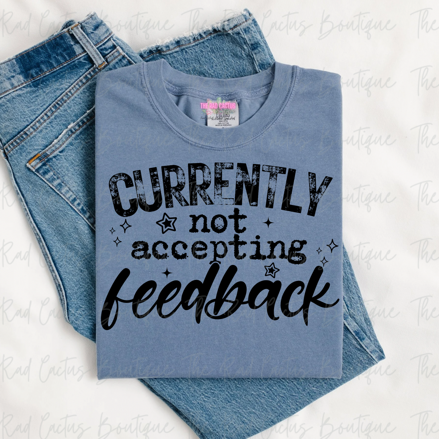 Currently Not Accepting Feedback Funny Graphic Tee or Crewneck Sweatshirt