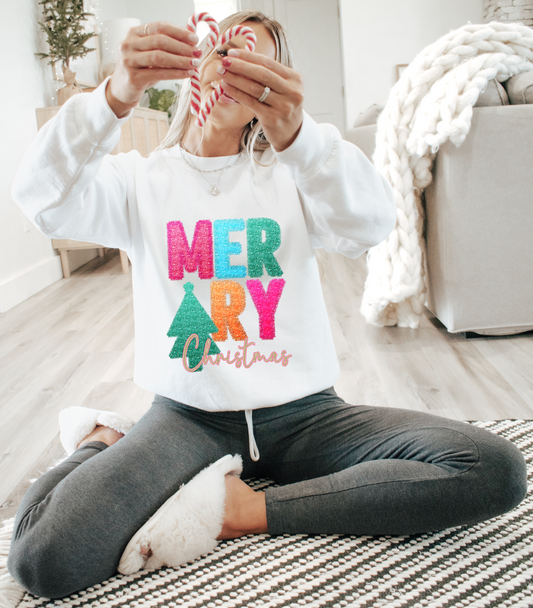 Merry Christmas Tinsel Design Tee/Sweatshirt