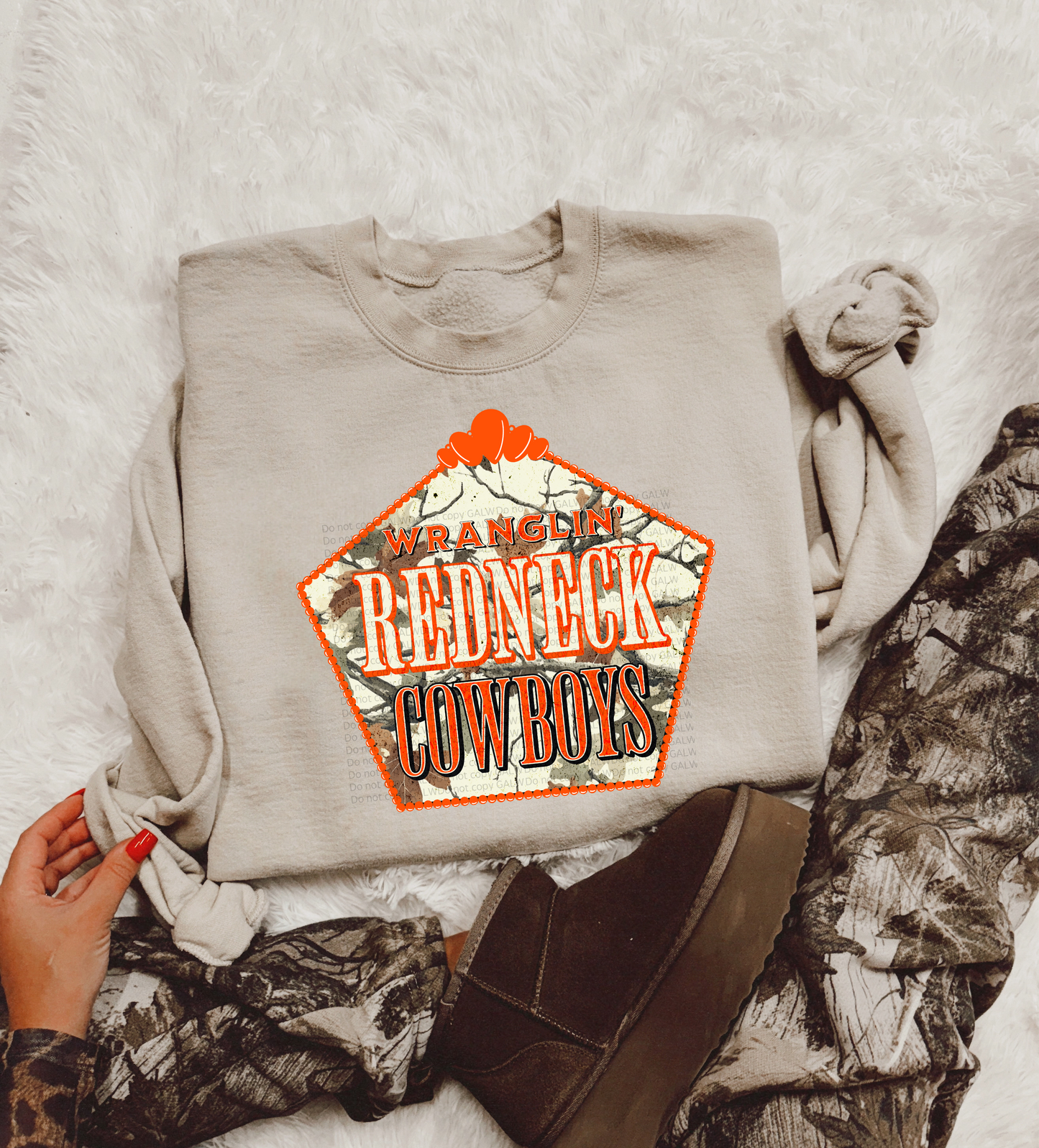 Wranglin Redneck Cowboys Camo Tee/Sweatshirt